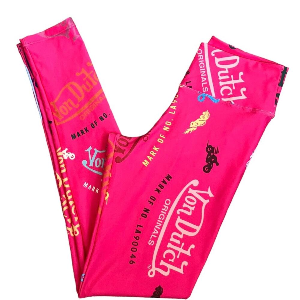 Hot Pink Graphic Leggings Medium